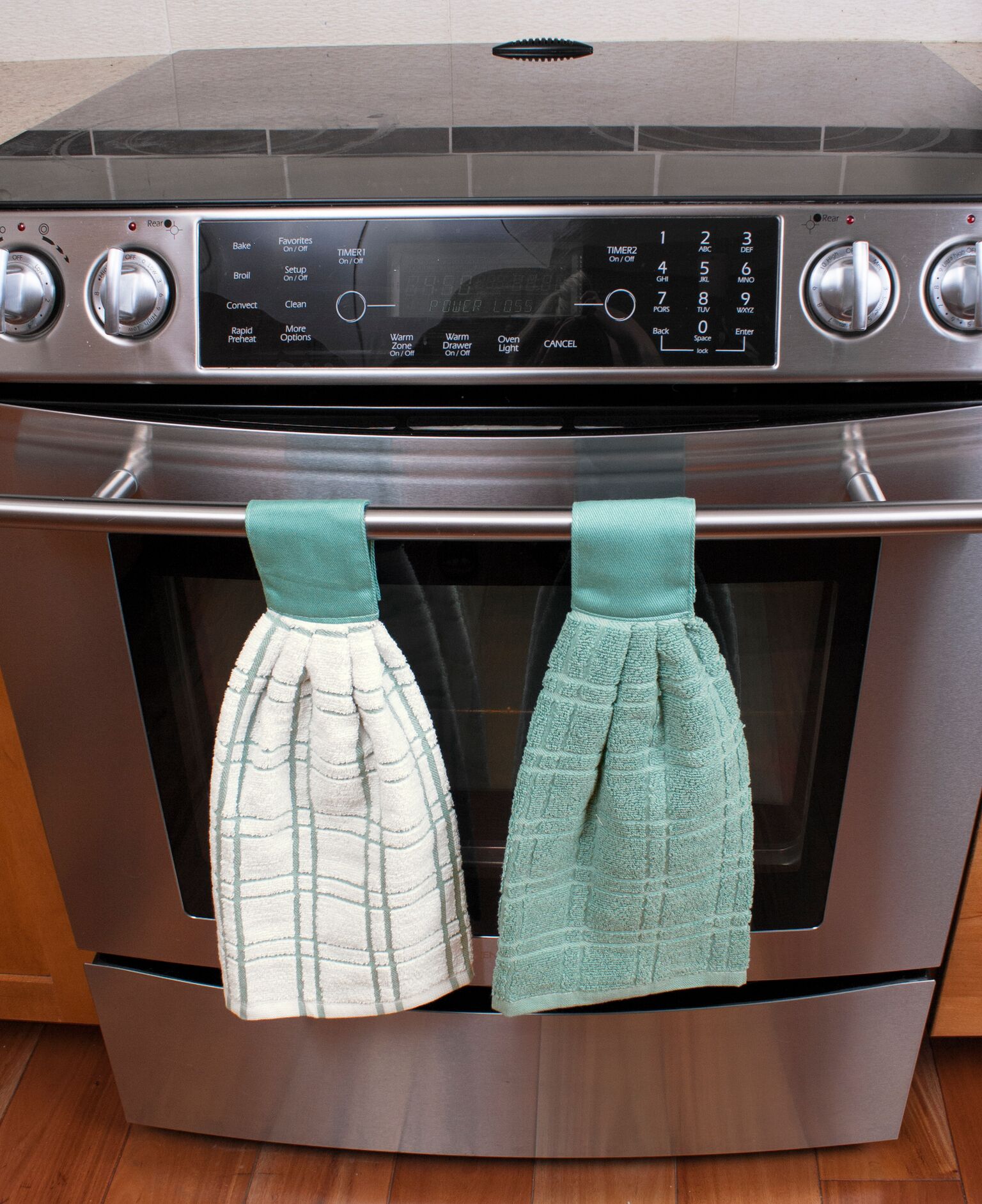 Ritz Kitchen Wears 100 Cotton Checked & Solid Hanging Tie Towels 2 Dew for sale online 