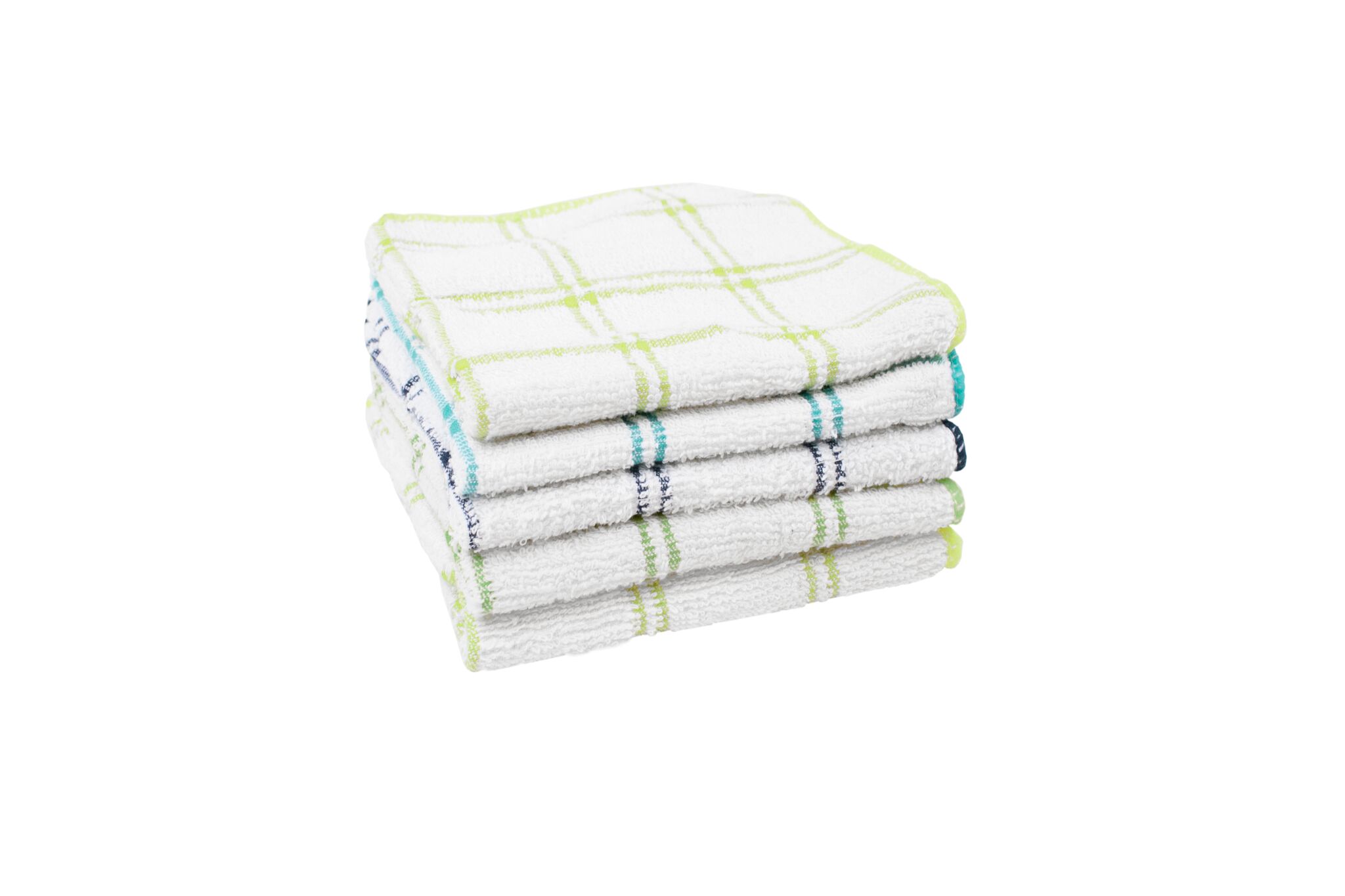 J&M Green Ribbed Terry Dishtowel Dishcloth (Set of 8)